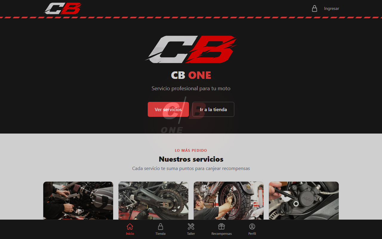 Interfaz del sistema: Taller de motos